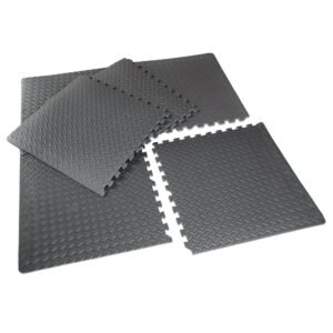 High Density Interlocking Puzzle Mat, 12mm Black, 6 Pieces