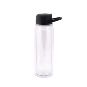 24ounce Double-Wall Tritan Water Bottle with Flip Straw Lid, Clear